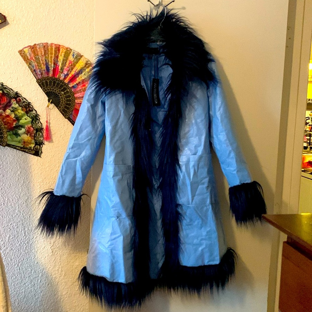 Current mood fur trench coat. XXSMALL.